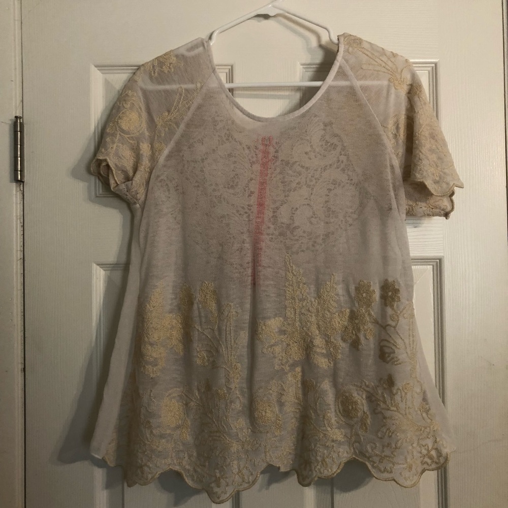 Backless Embroidered Top